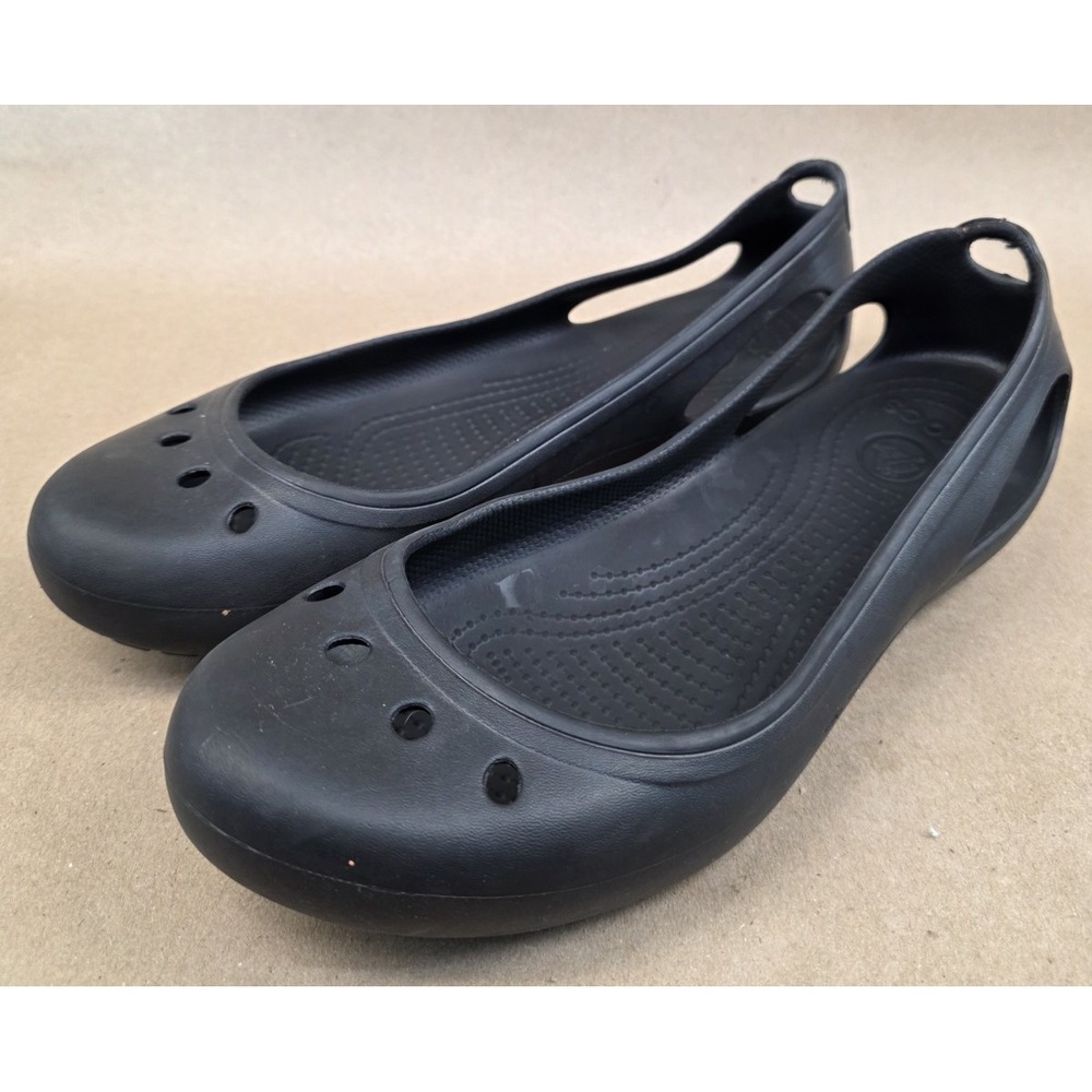 CROCS Kadee (Sz 10) Flats Women's Black Slip On Ballet Mary Jane Shoes Slippers
